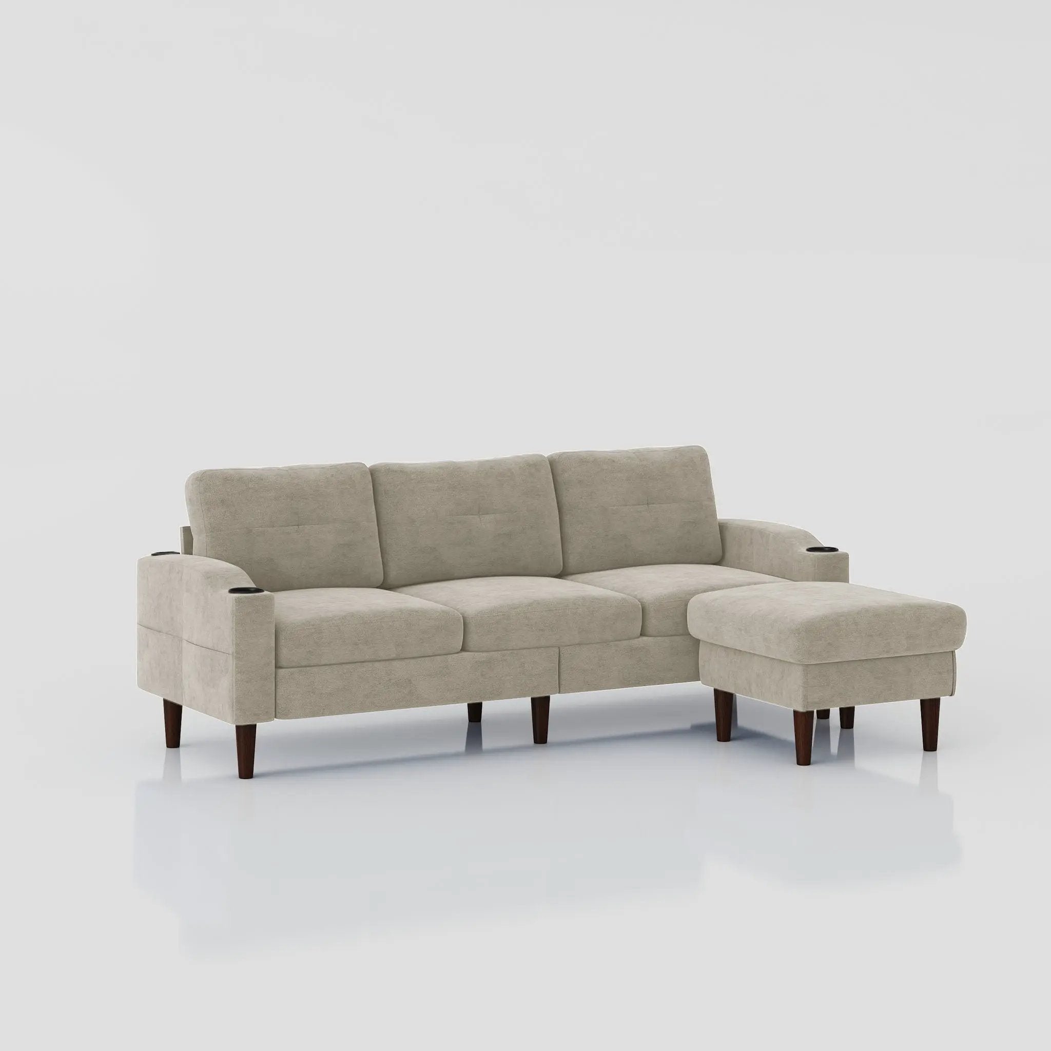 3 Seater Convertible Combination L Shaped Sofa With Footstools With Storage by Unique Piece Furniture