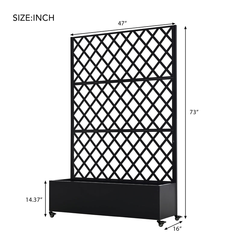 Metal Raised Garden Bed with Wheels and Trellis by HouseOfZazla