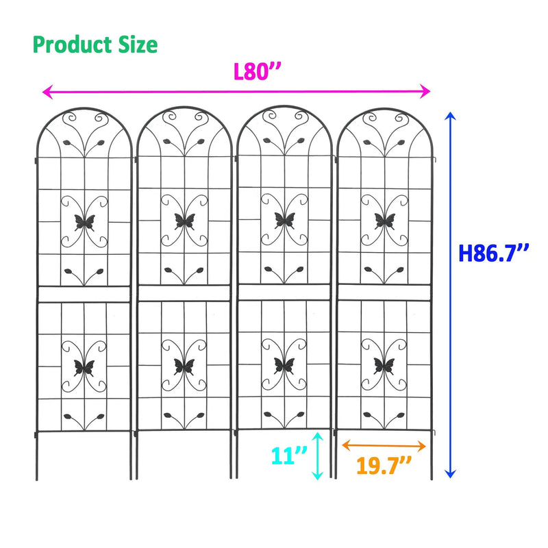 Garden Metal Trellis Rustproof Trellis For Climbing Plants Outdoor Flower Support by HouseOfZazla