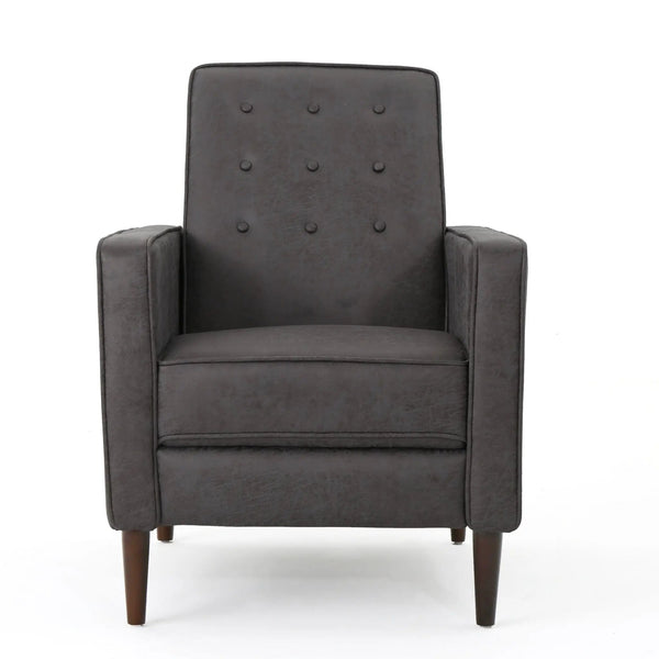 Macedonia - Button Tufted Fabric Recliner - Slate