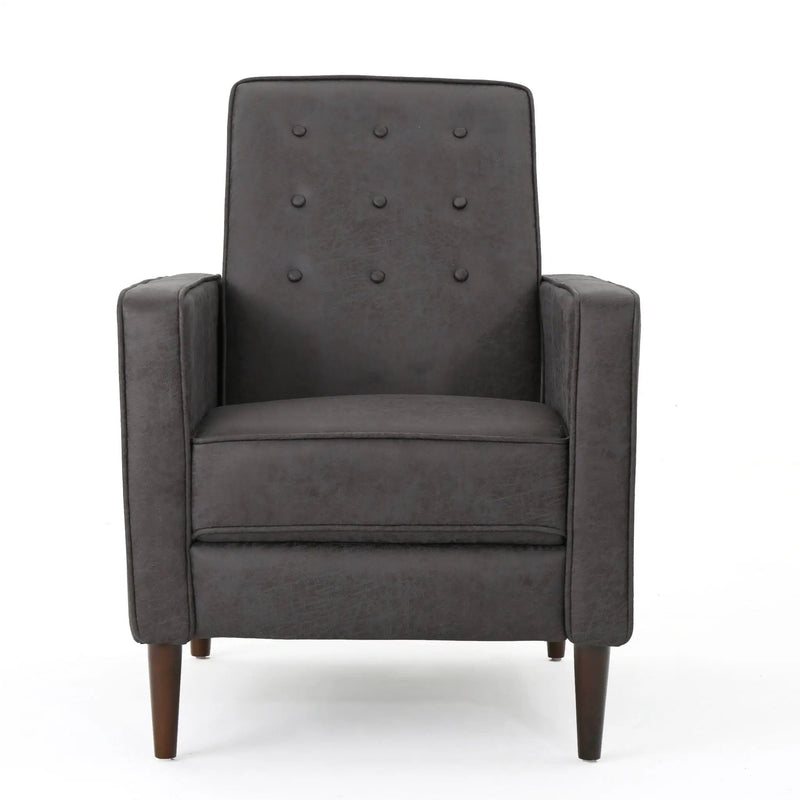 Macedonia - Button Tufted Fabric Recliner - Slate by Unique Piece Furniture