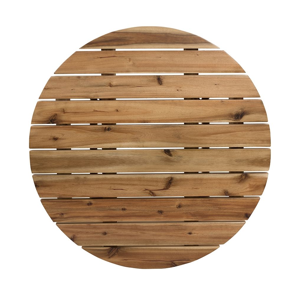 Round Dining Table, Solid Wood - Natural Wood / Brown by HouseOfZazla