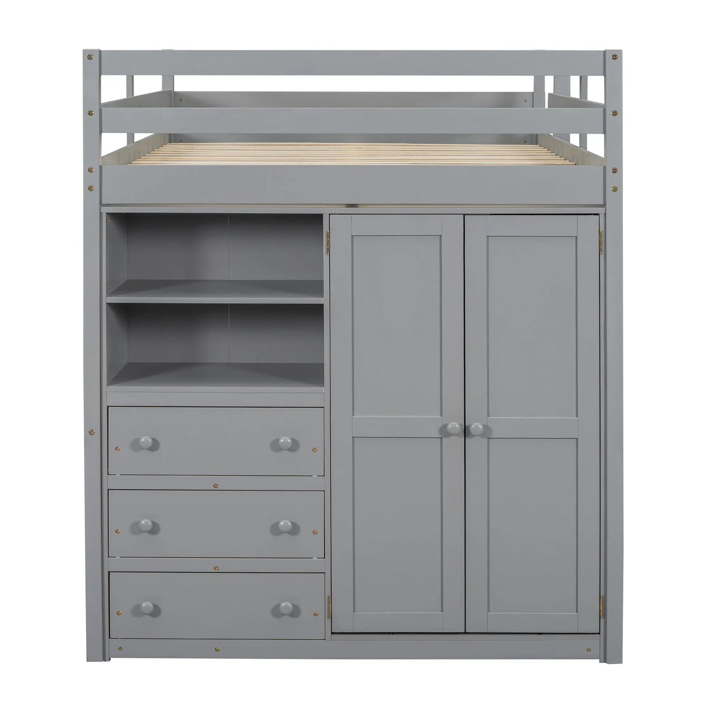 Loft Bed With Built In Wardrobe, Shelves And Drawers by HouseOfZazla