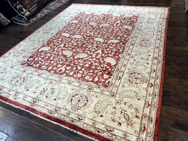 Pakistani Chobi Rug 8x10, Red, Handmade by Jewel Rugs