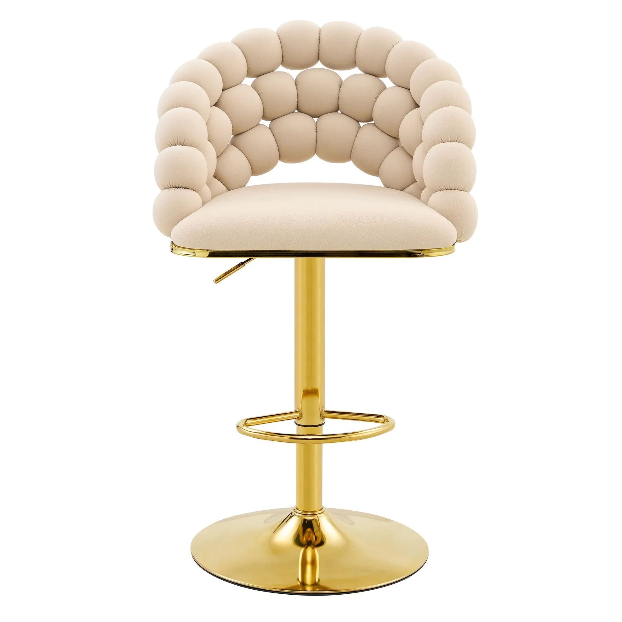 Puffy Bubble Chair, Ball Chain (Set of 2) - Beige / Gold by HouseOfZazla