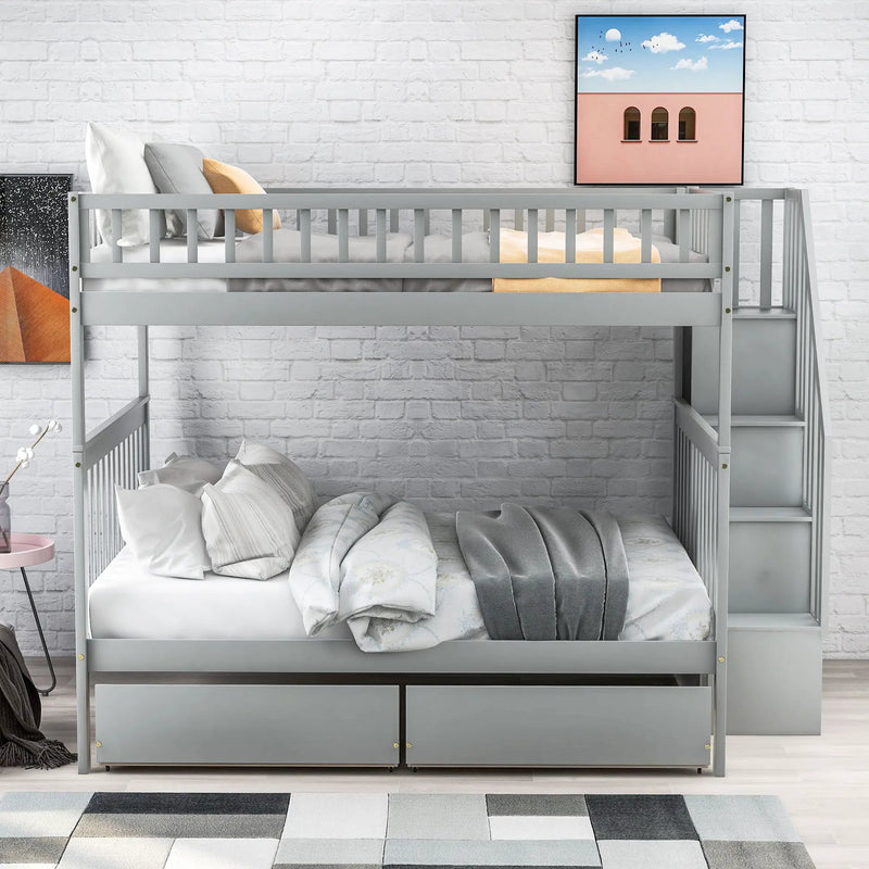 Bunk Bed With Staircase by HouseOfZazla