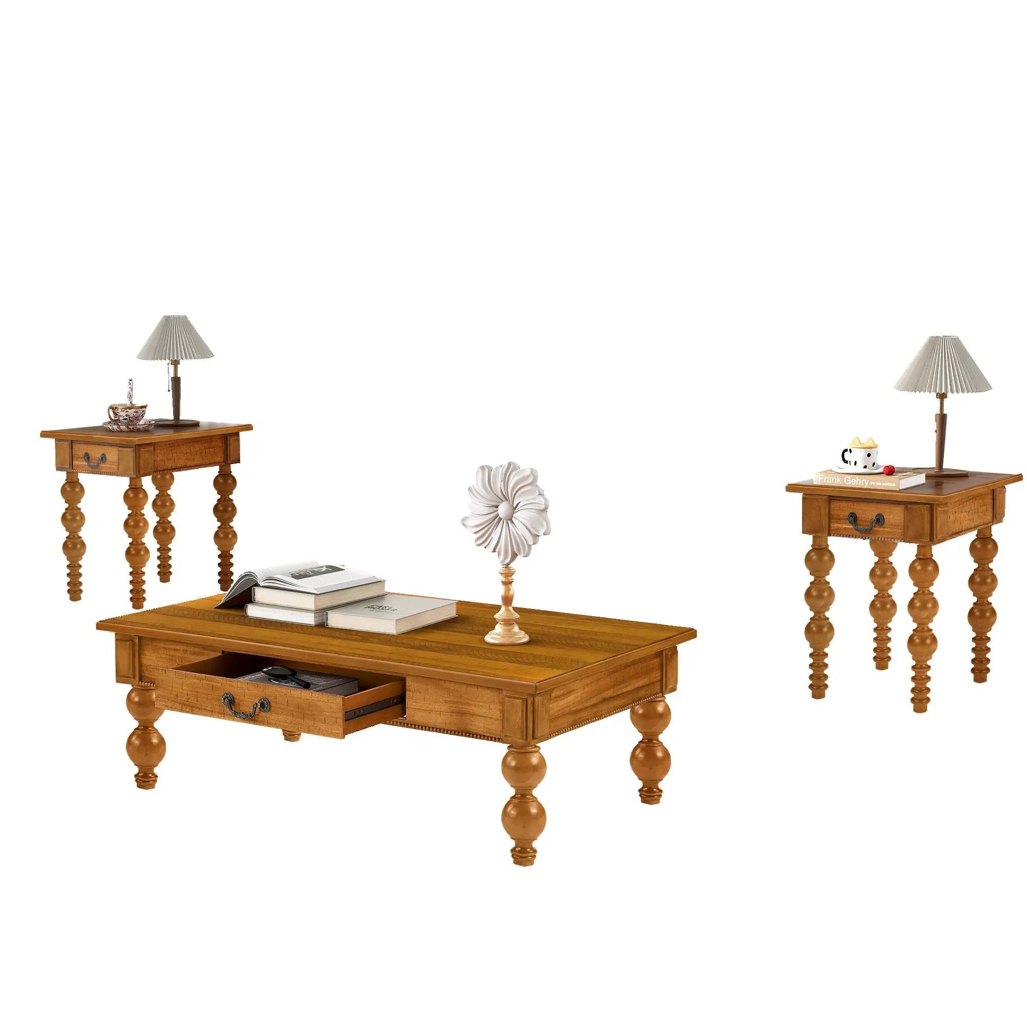 Rectangular Wooden Coffee Table with Storage Drawer by HouseOfZazla