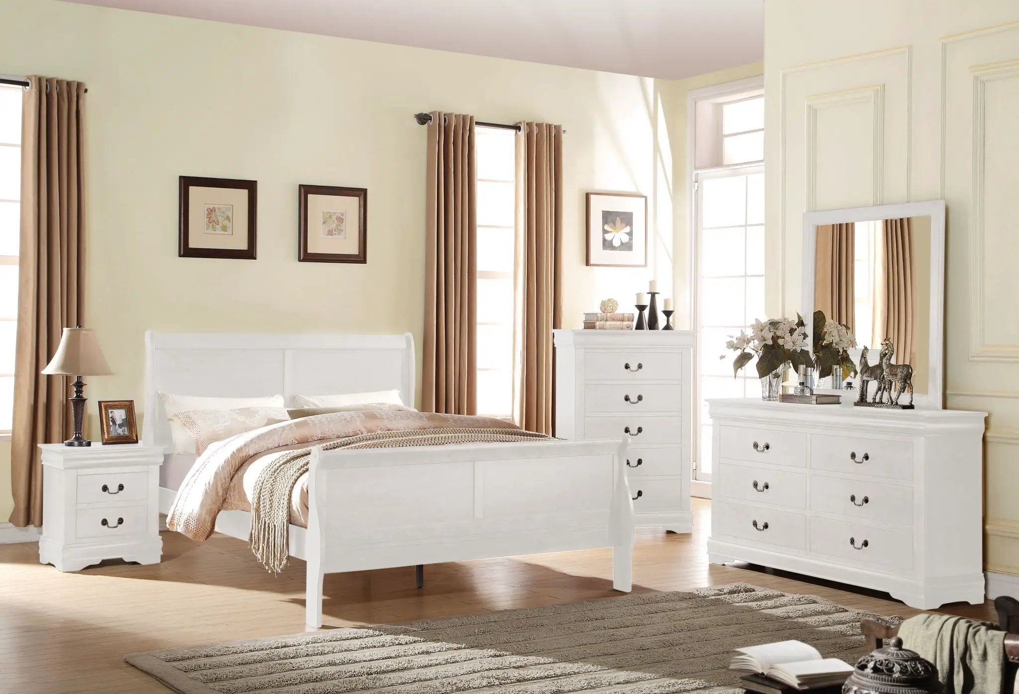 Louis Philippe - Sleigh Style Bed by Unique Piece Furniture