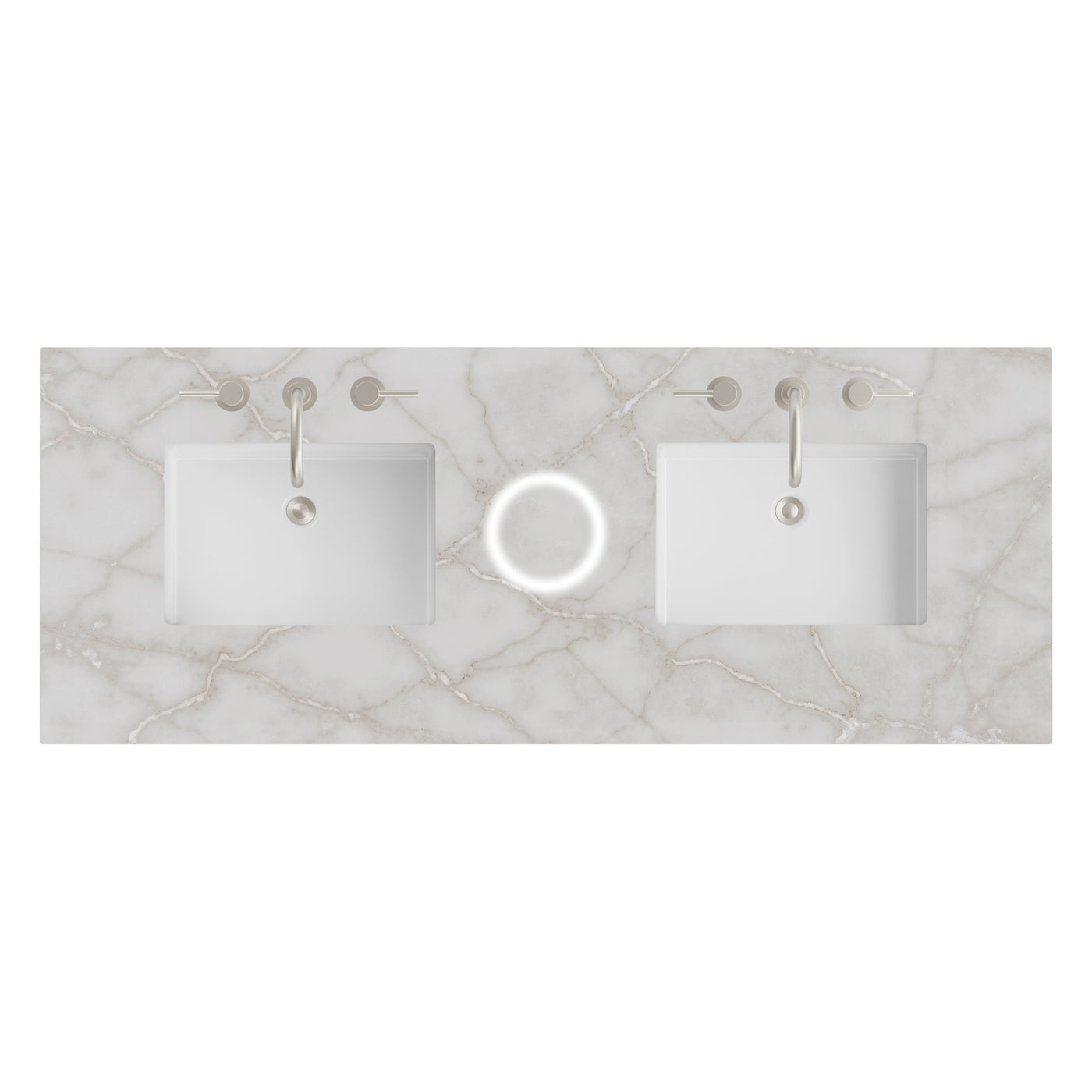 James Martin 60" Double Vanity Top with Victorian Silver (FreePower) countertop