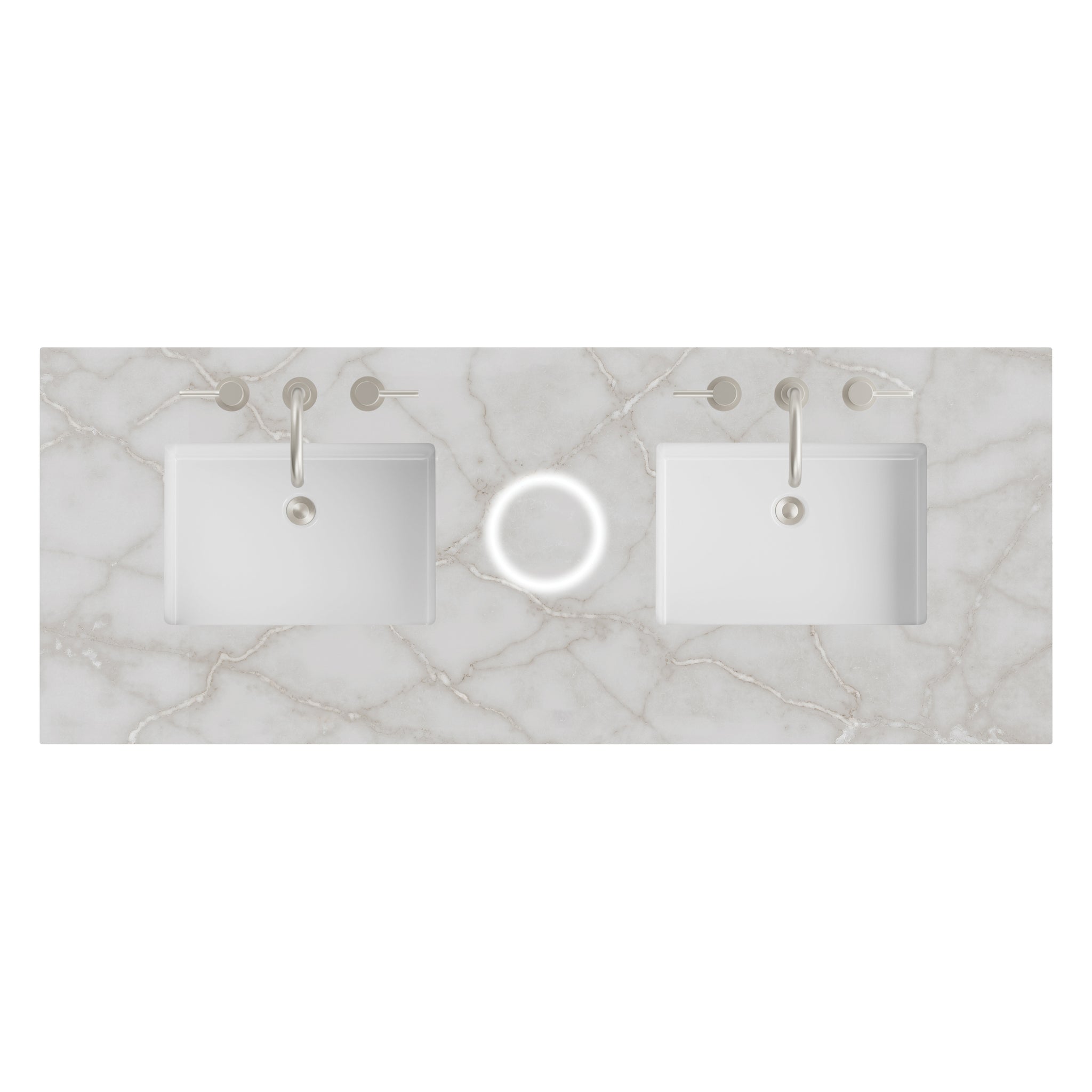 James Martin 60" Double Vanity Top with Victorian Silver (FreePower) countertop