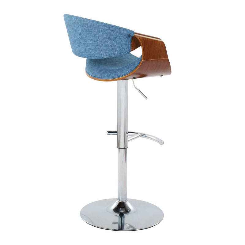 Curvo - Mid Century Modern Adjustable Barstool With Swivel With Rounded T Footrest (Set of 2) by HouseOfZazla