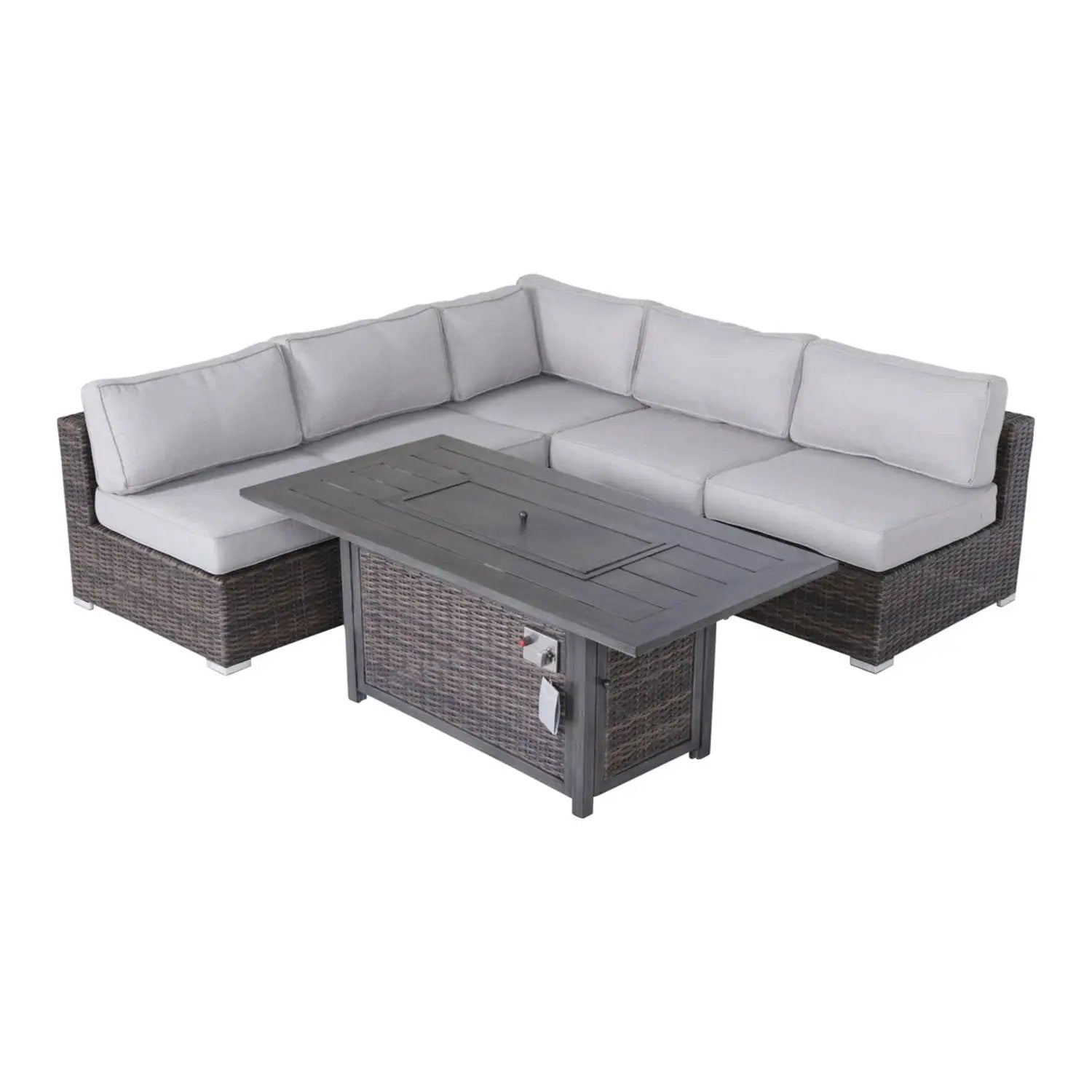 6 Piece Sectional Sofa Set With Cushions - Brown by Unique Piece Furniture
