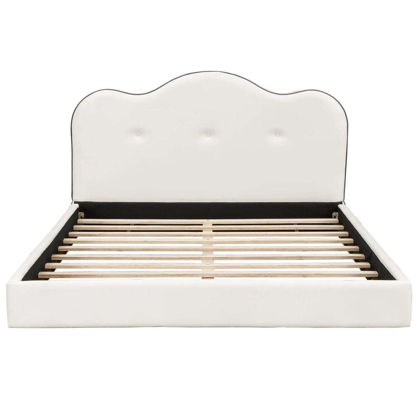 Upholstered Platform Bed With Sturdy Frame And Headboard by HouseOfZazla