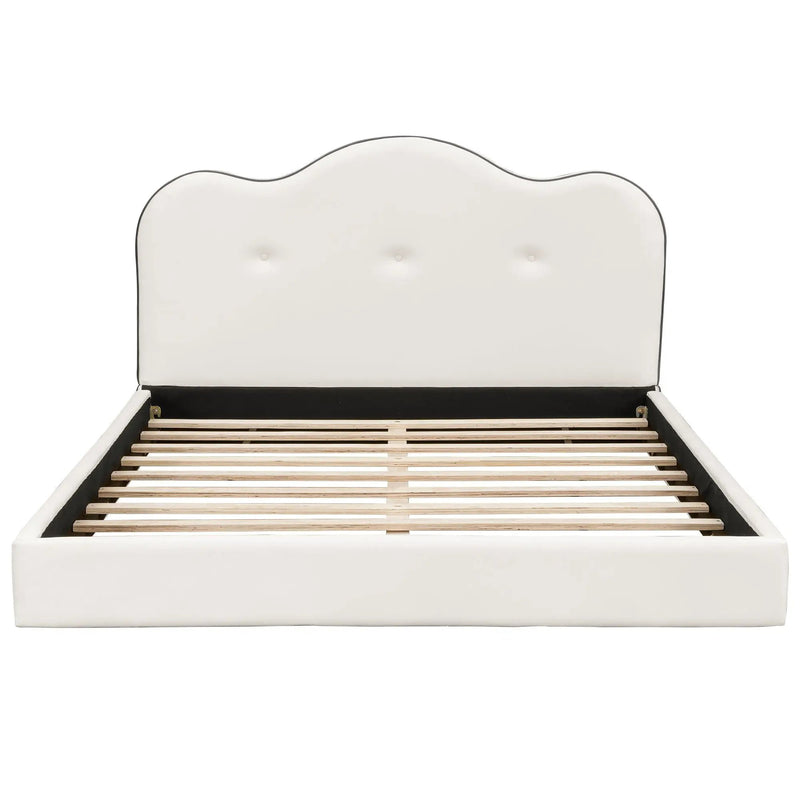 Upholstered Platform Bed With Sturdy Frame And Headboard by HouseOfZazla