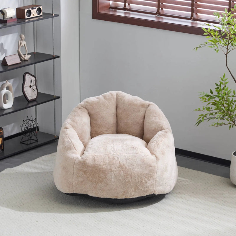 Albi Indoor Cozy Armchair Style Bean Bag - Beige by HouseOfZazla