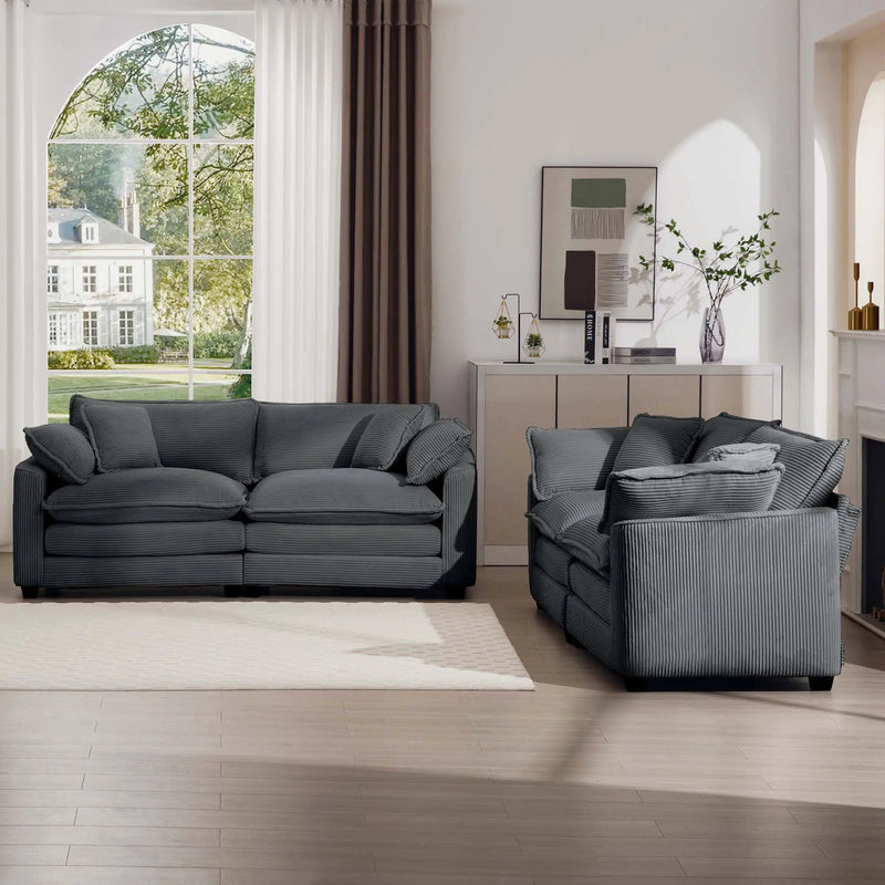 Elegant Oversized Sectional Sofa Set With Deep Seats And Flexible Layout by Unique Piece Furniture