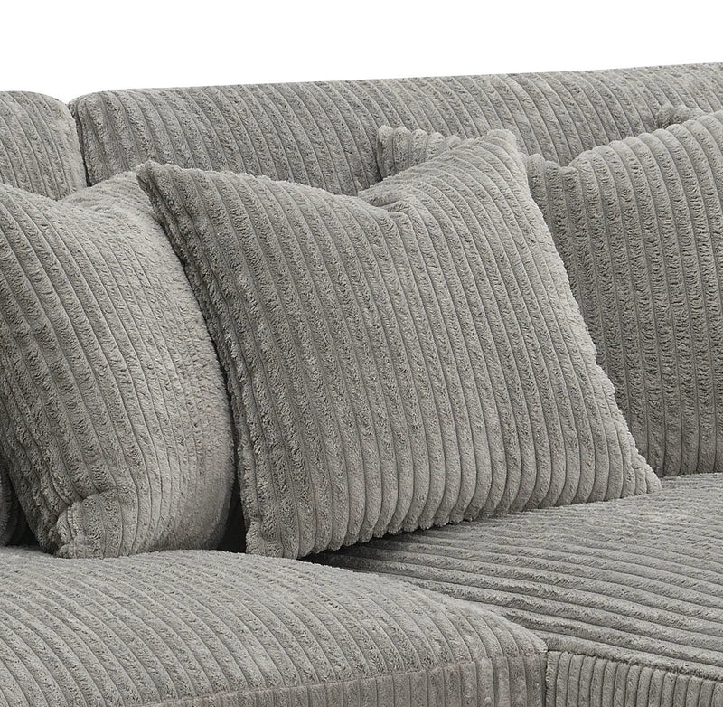 Tavia Reversible Sectional Sofa With 6 Pillows - Gray by HouseOfZazla