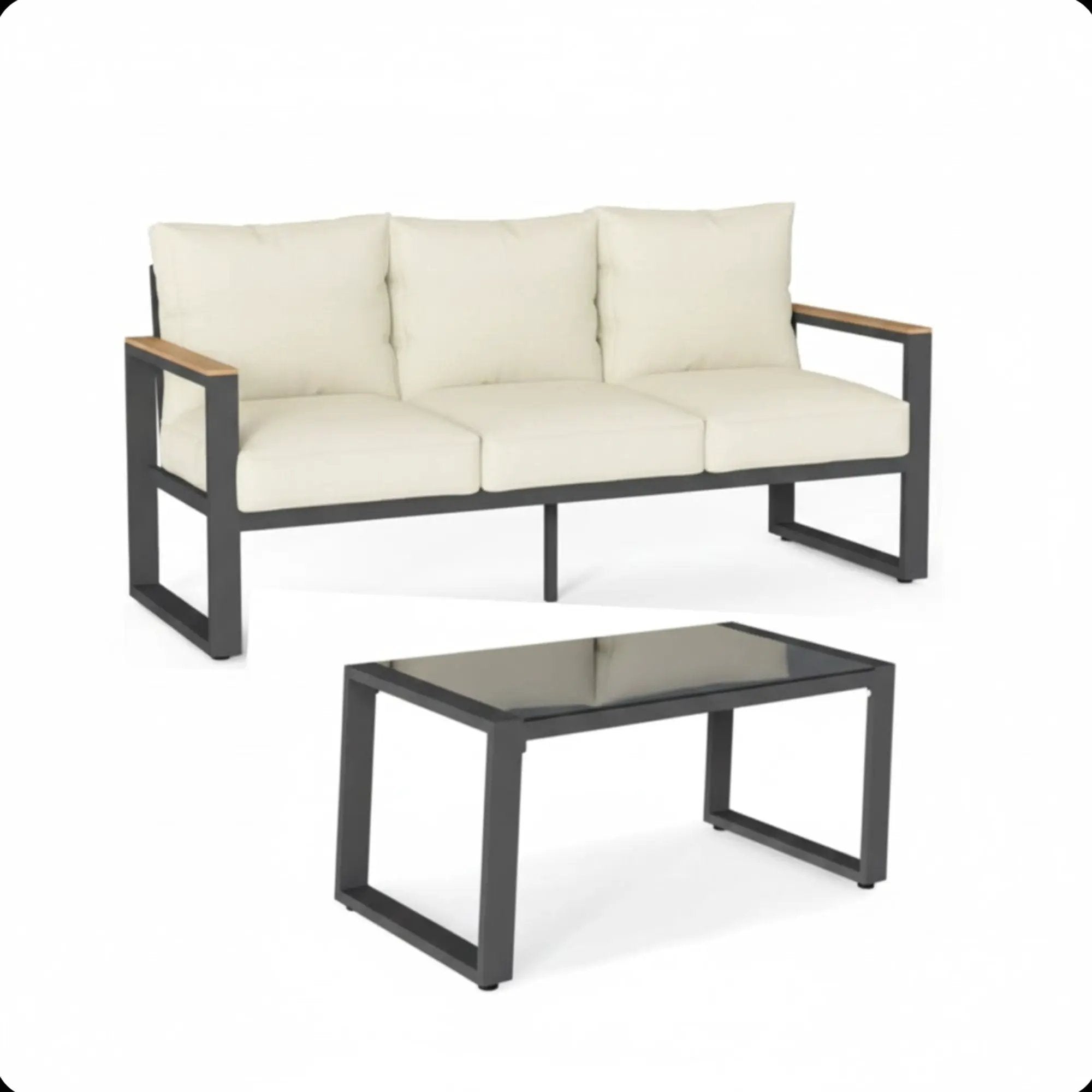Modern Outdoor Sofa Set With Coffee Table by HouseOfZazla