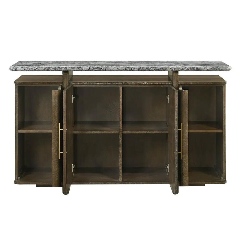 Dillon - Server With Marble Top - Natural / Walnut by Unique Piece Furniture