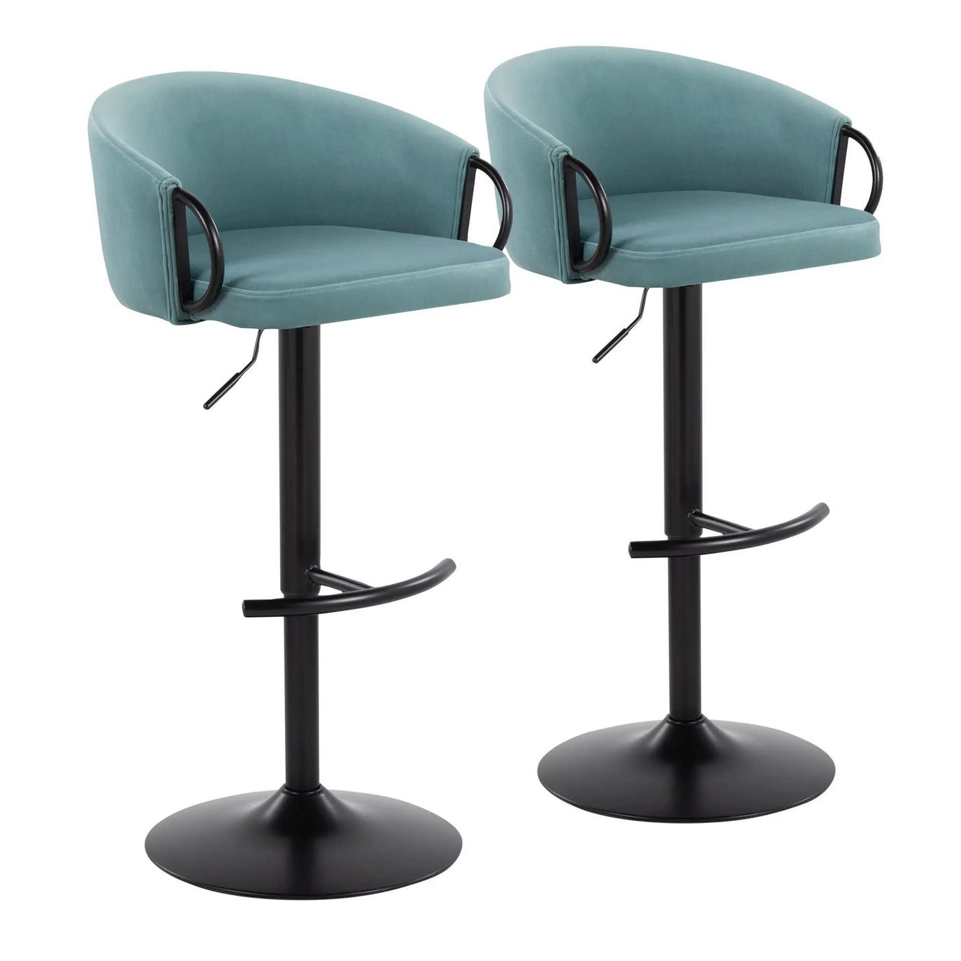 Claire - Contemporary Adjustable Barstool With Swivel With Rounded T Footrest (Set of 2) by Unique Piece Furniture