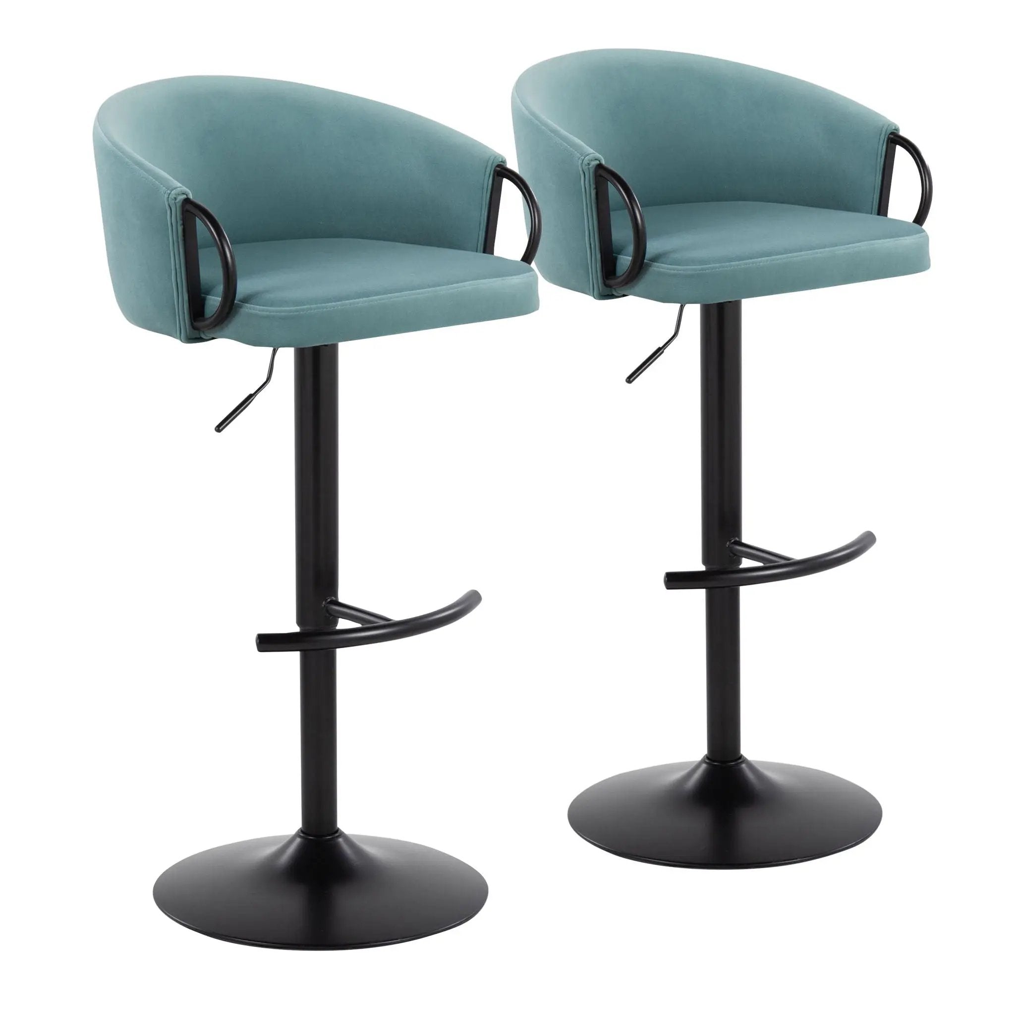 Claire - Contemporary Adjustable Barstool With Swivel With Rounded T Footrest (Set of 2) by Unique Piece Furniture