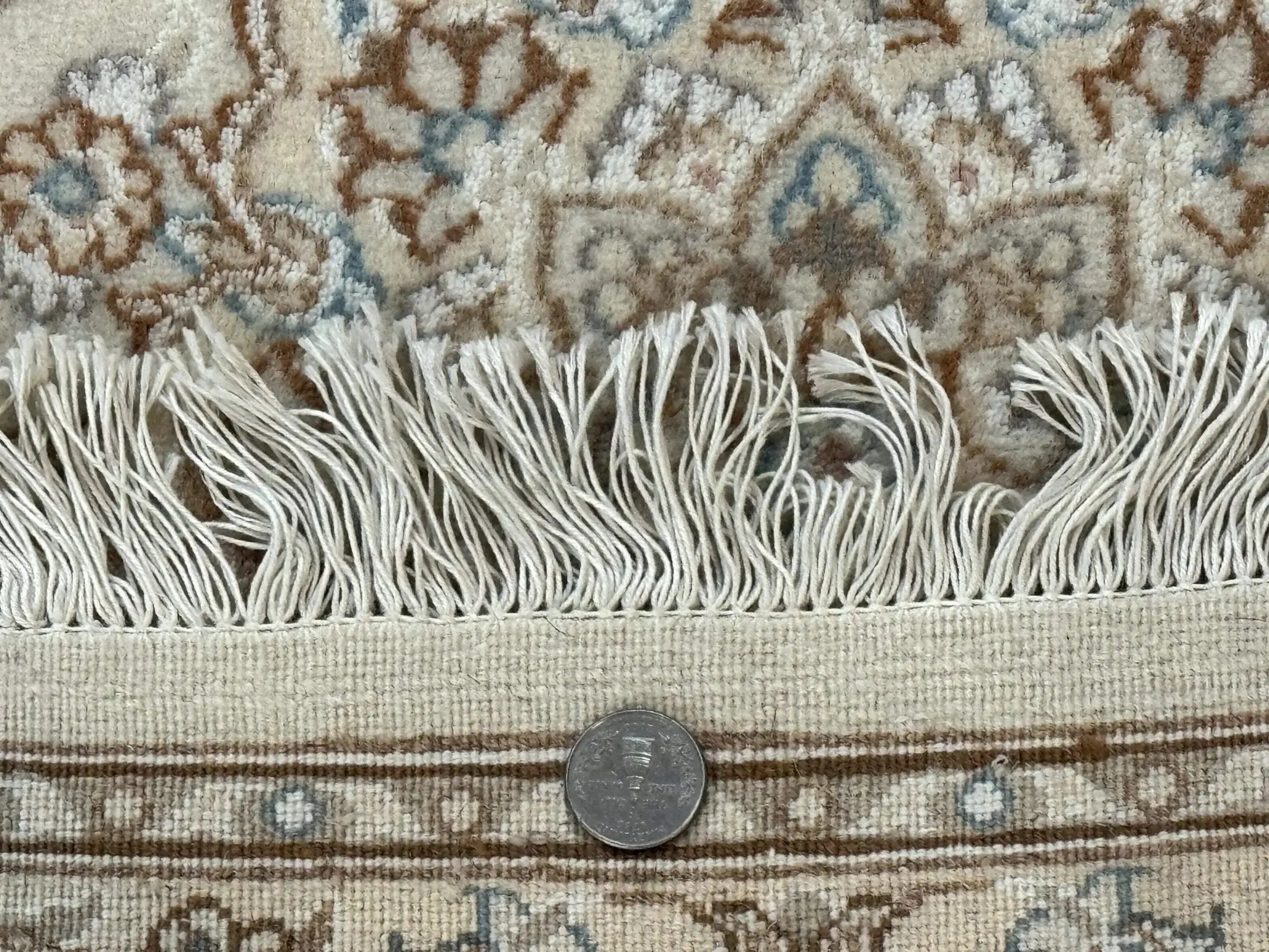 Small Persian Tabriz Rug 2.6 x 3.8, Vintage, Wool and Silk Highlights, Fine 225 KPSI by Jewel Rugs