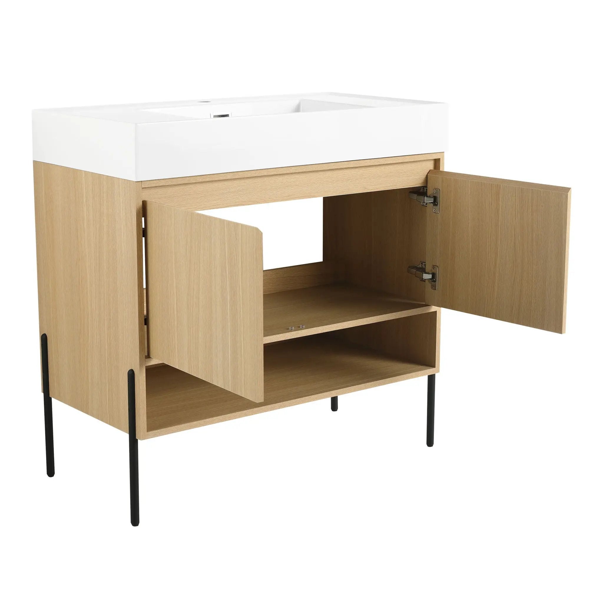 Modern Bathroom Vanity Combo With Single Resin Sink And Storage Cabinet by HouseOfZazla