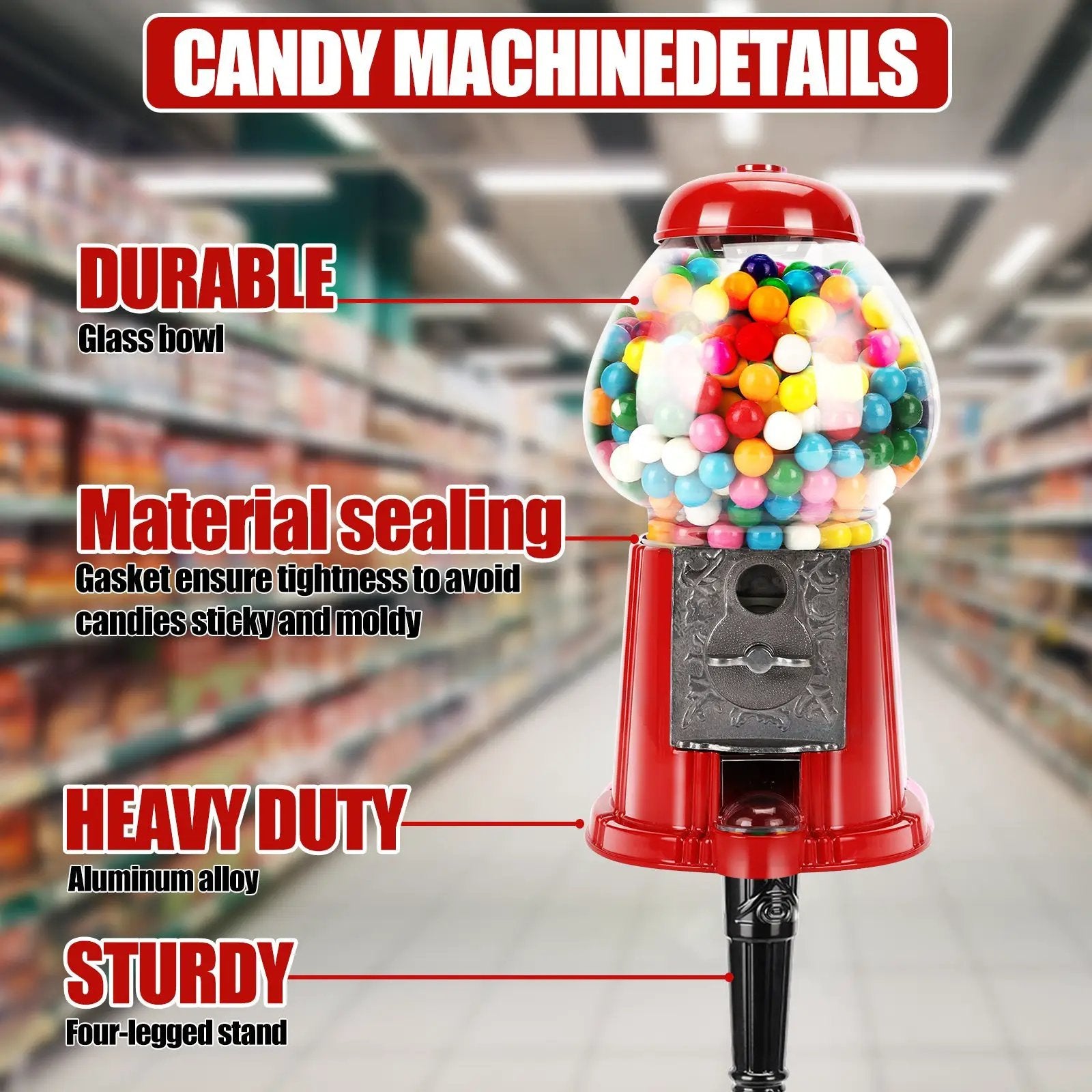 15 Inch Commercial Gumball Machine by HouseOfZazla