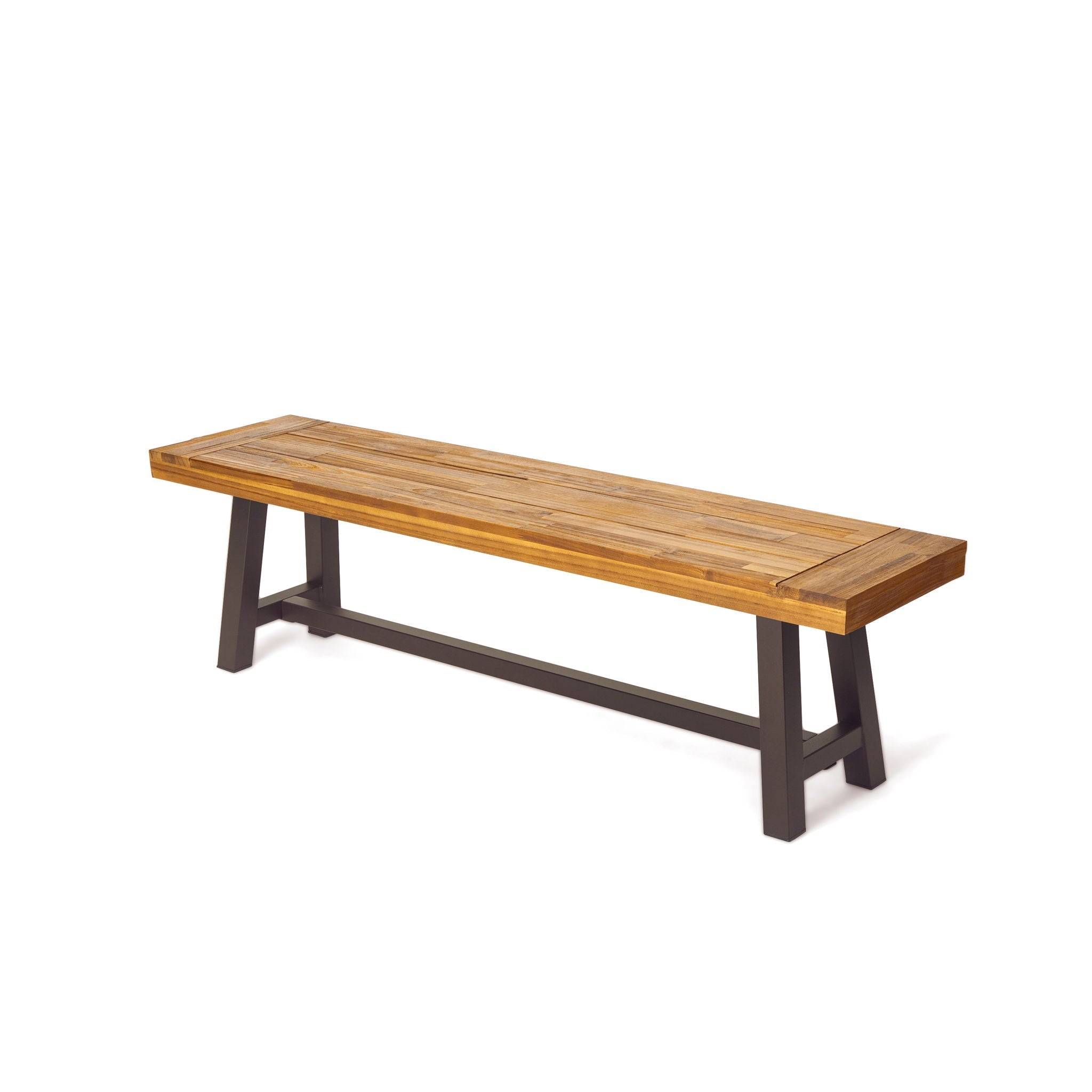 Tranquilizer Outdoor Acacia Wood Bench With Slat Panel Design by HouseOfZazla