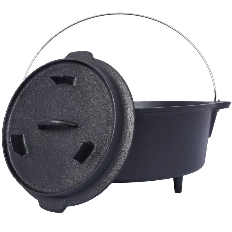 Pre-Seasoned Cast Iron Dutch Oven With Skillet Lid by HouseOfZazla
