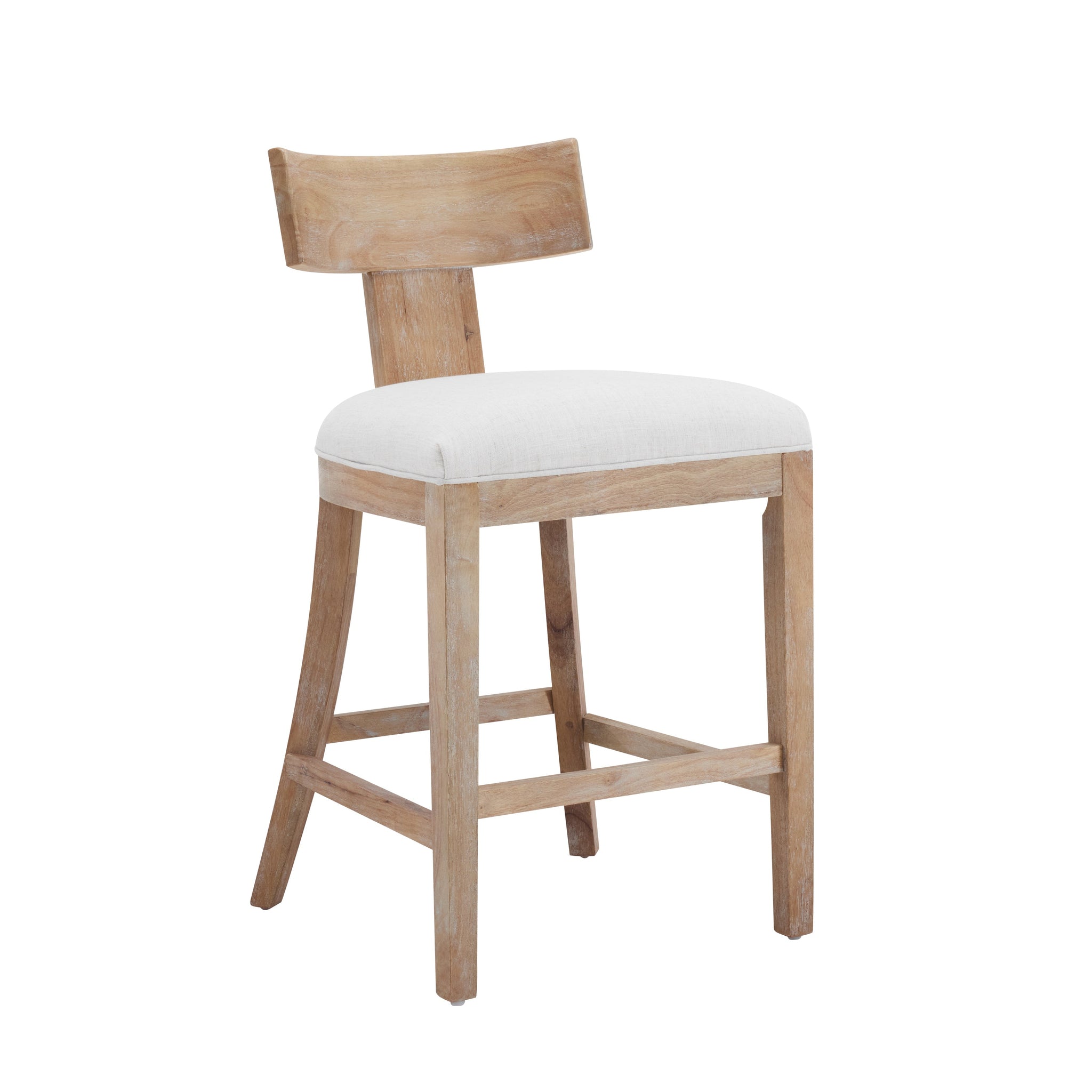 27" Upholstered Counter Stools Set of 2 with Solid Rubber Wood Frame by HouseOfZazla