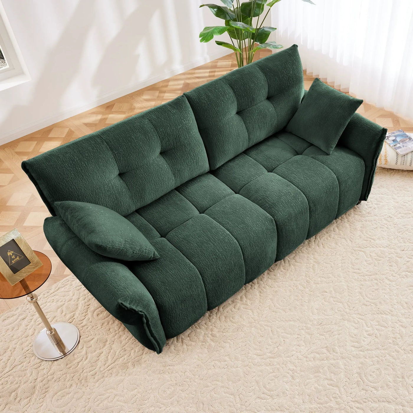Modern Sofa & Pillows, Textured Cover, High Rebound Cushions by Unique Piece Furniture