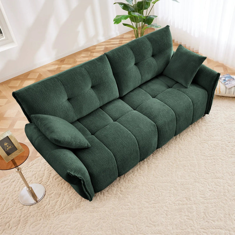 Modern Sofa & Pillows, Textured Cover, High Rebound Cushions by HouseOfZazla