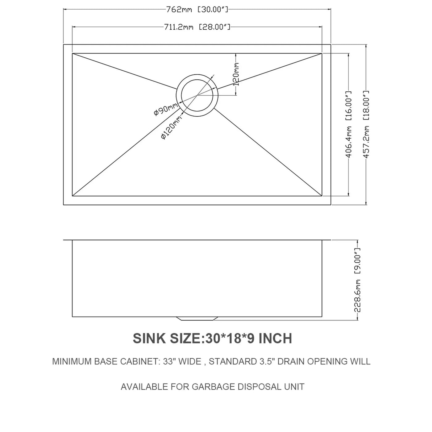 Undermount Stainless Steel Kitchen Sink, Deep Single Bowl Basin by HouseOfZazla