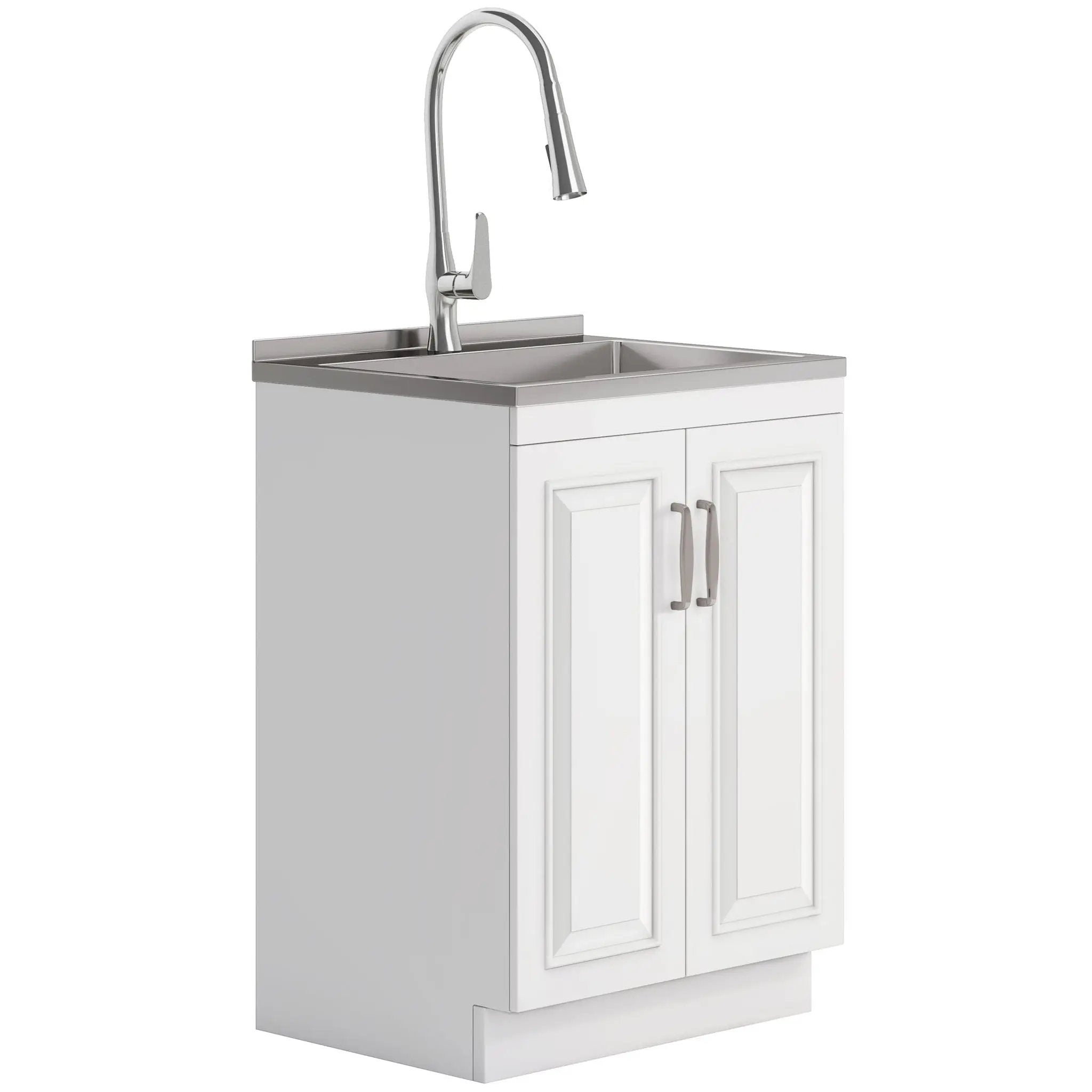Darwin - Deluxe Laundry Cabinet With Pull-Out Faucet And Stainless Steel Sink by Unique Piece Furniture