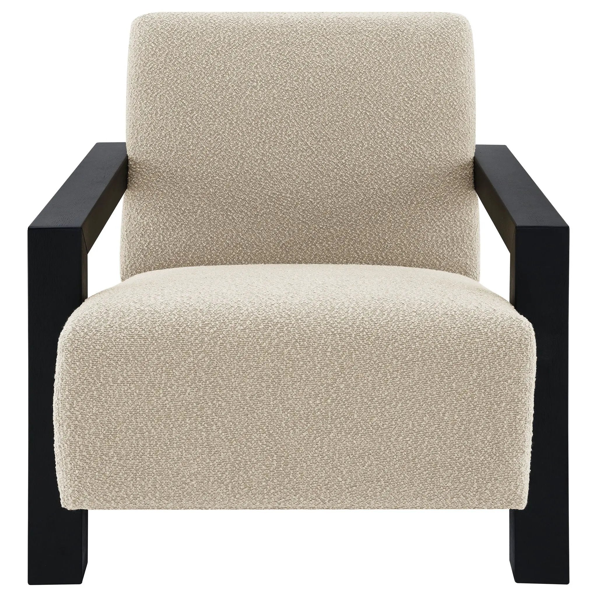 Fitzroy Boucle Upholstered Accent Arm Chair Latte by Unique Piece Furniture
