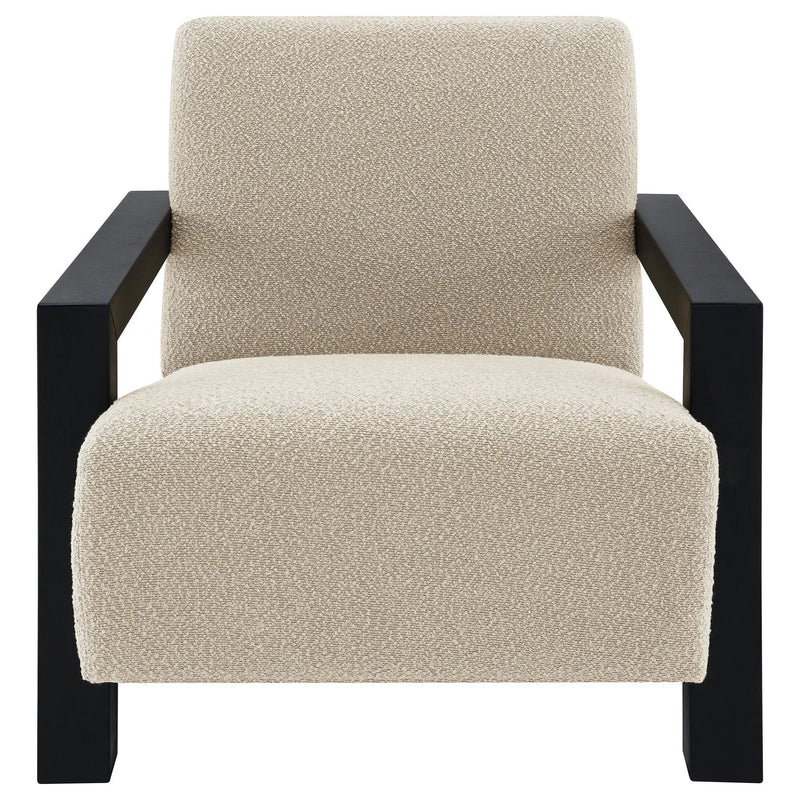 Fitzroy Boucle Upholstered Accent Arm Chair Latte by Unique Piece Furniture
