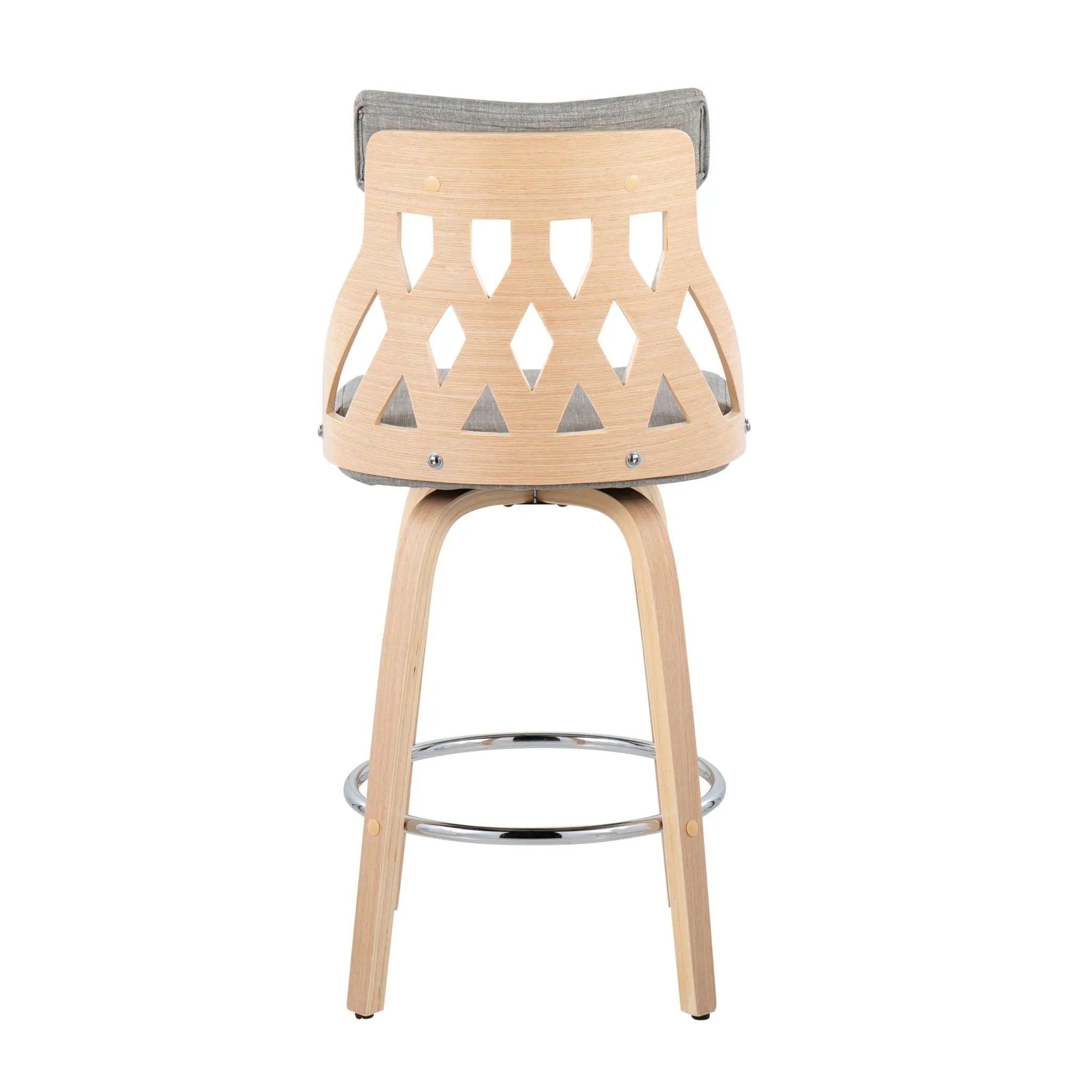 York - Mid-Century Modern Counter Stool - Natural / Light Gray by HouseOfZazla