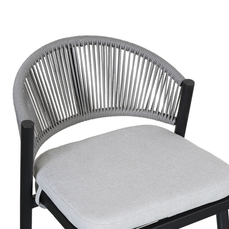 Outdoor 26" Counter Height Metal Frame Counter Stools With Scallop Shaped Backrest & Water Resistant Cushions by HouseOfZazla