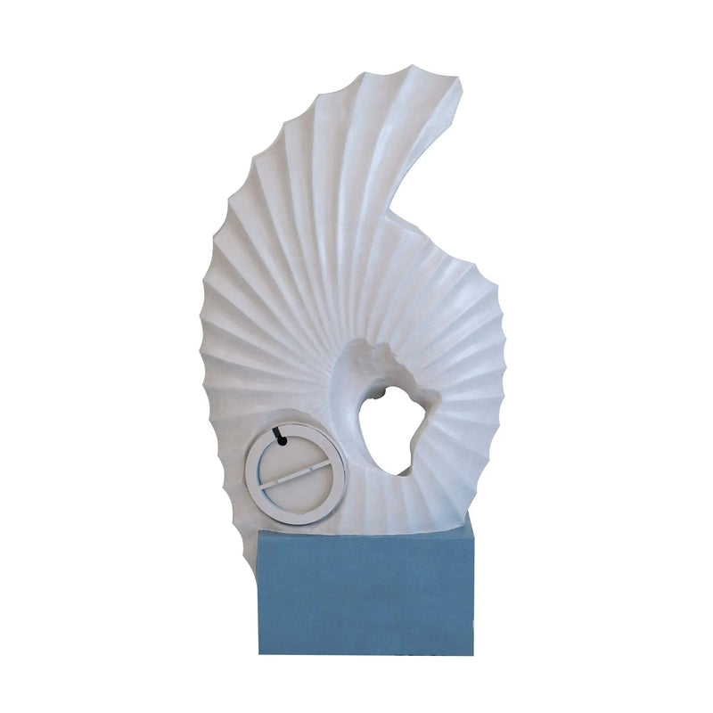 Abstract Water Fountain With Base With Light, For Indoor And Outdoor - White / Blue by HouseOfZazla
