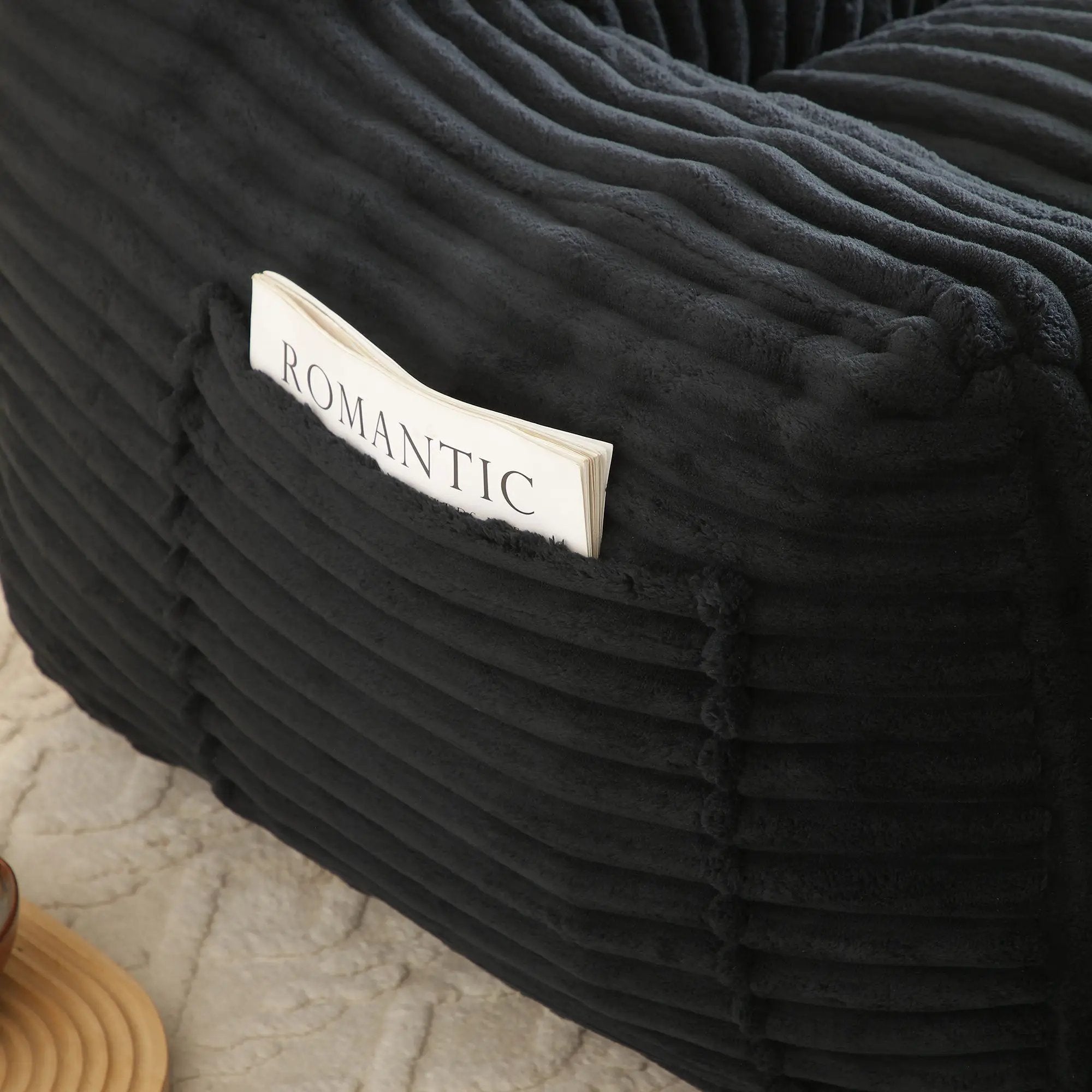 Giant Bean Bag Chair With Armrests And Footstool by Unique Piece Furniture