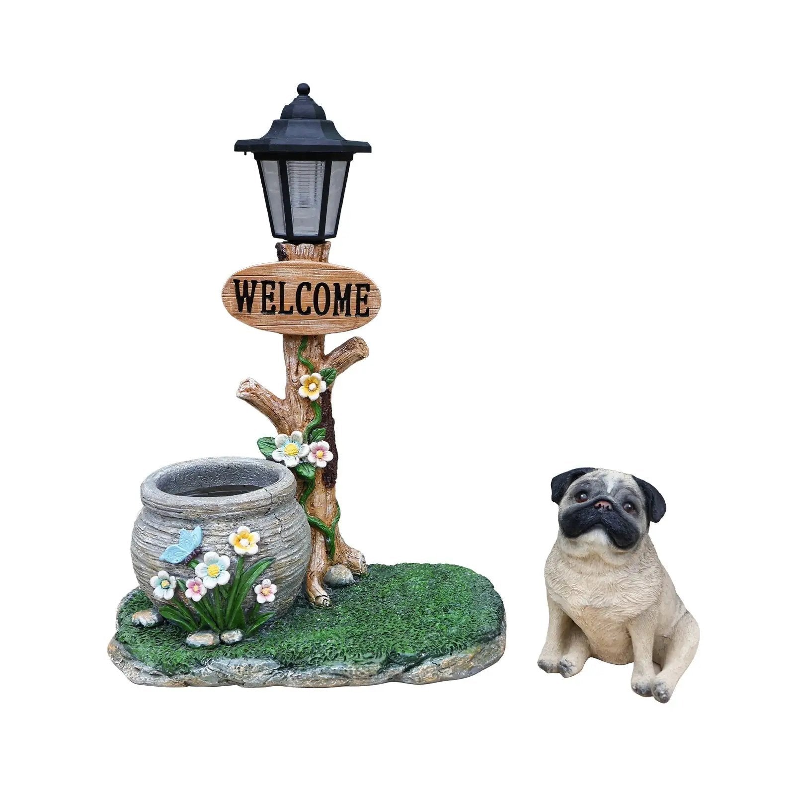Sitting Pug Dog Planter Statue by HouseOfZazla