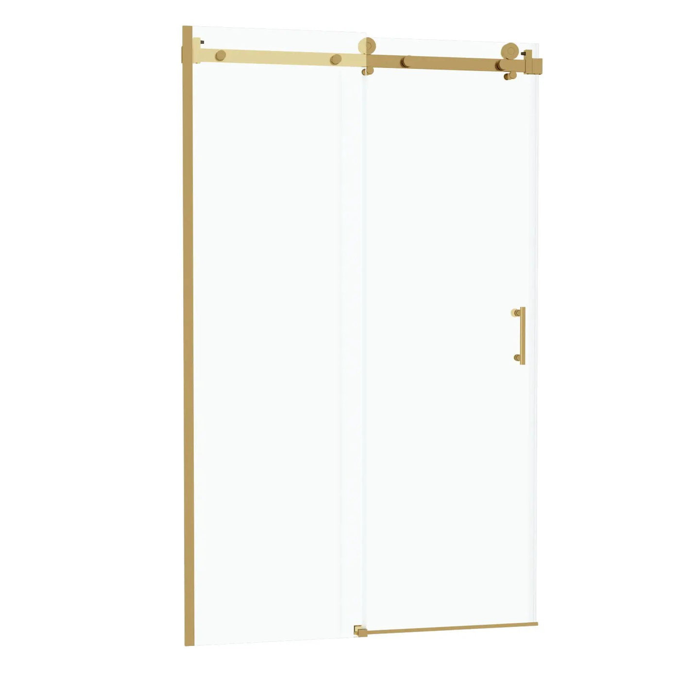 Modern Single Slide Shower Door, Tempered Glass, Stainless Steel Frame by HouseOfZazla