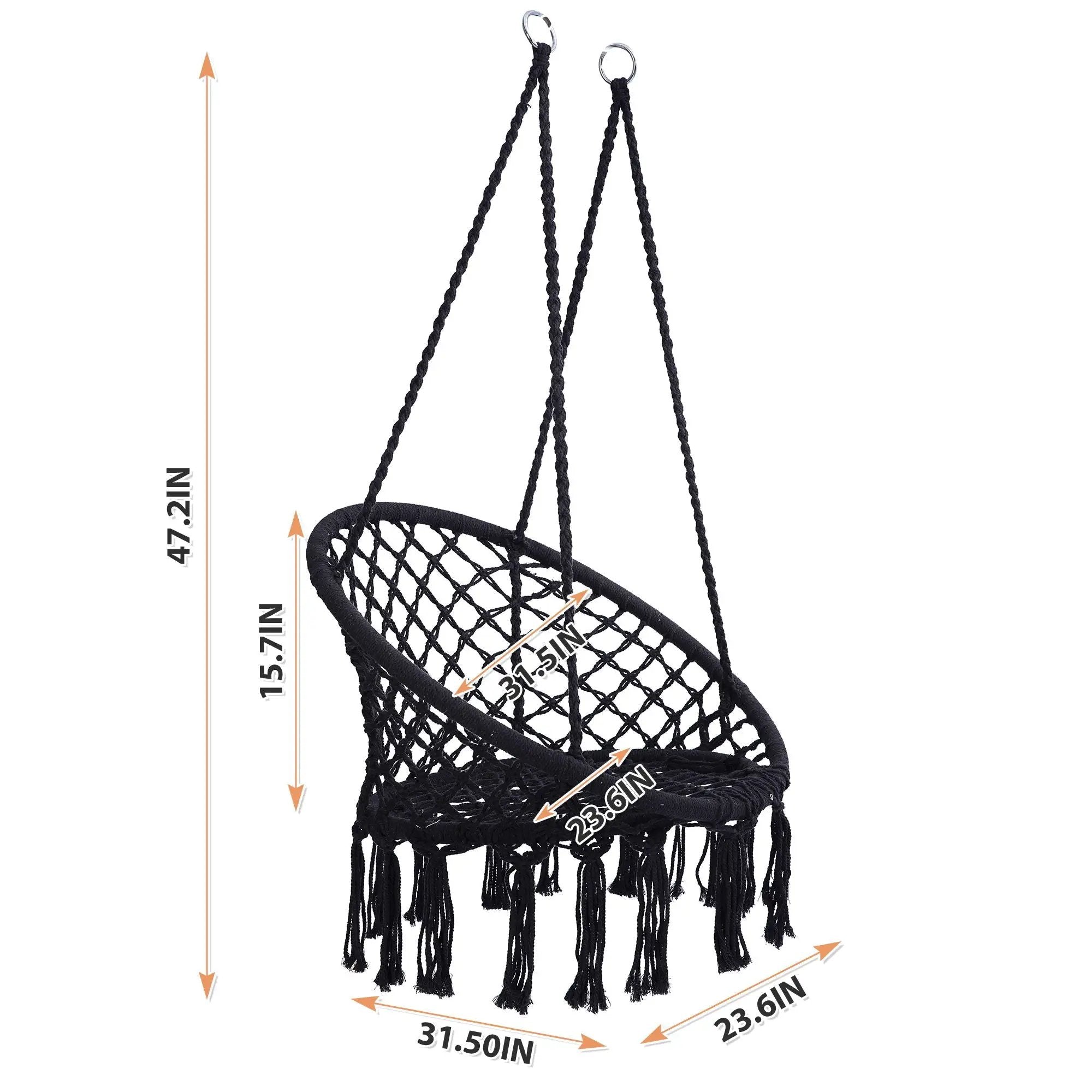 Macrame Hanging Hammock Chair, Rope Swing For Indoor And Outdoor Use by Unique Piece Furniture