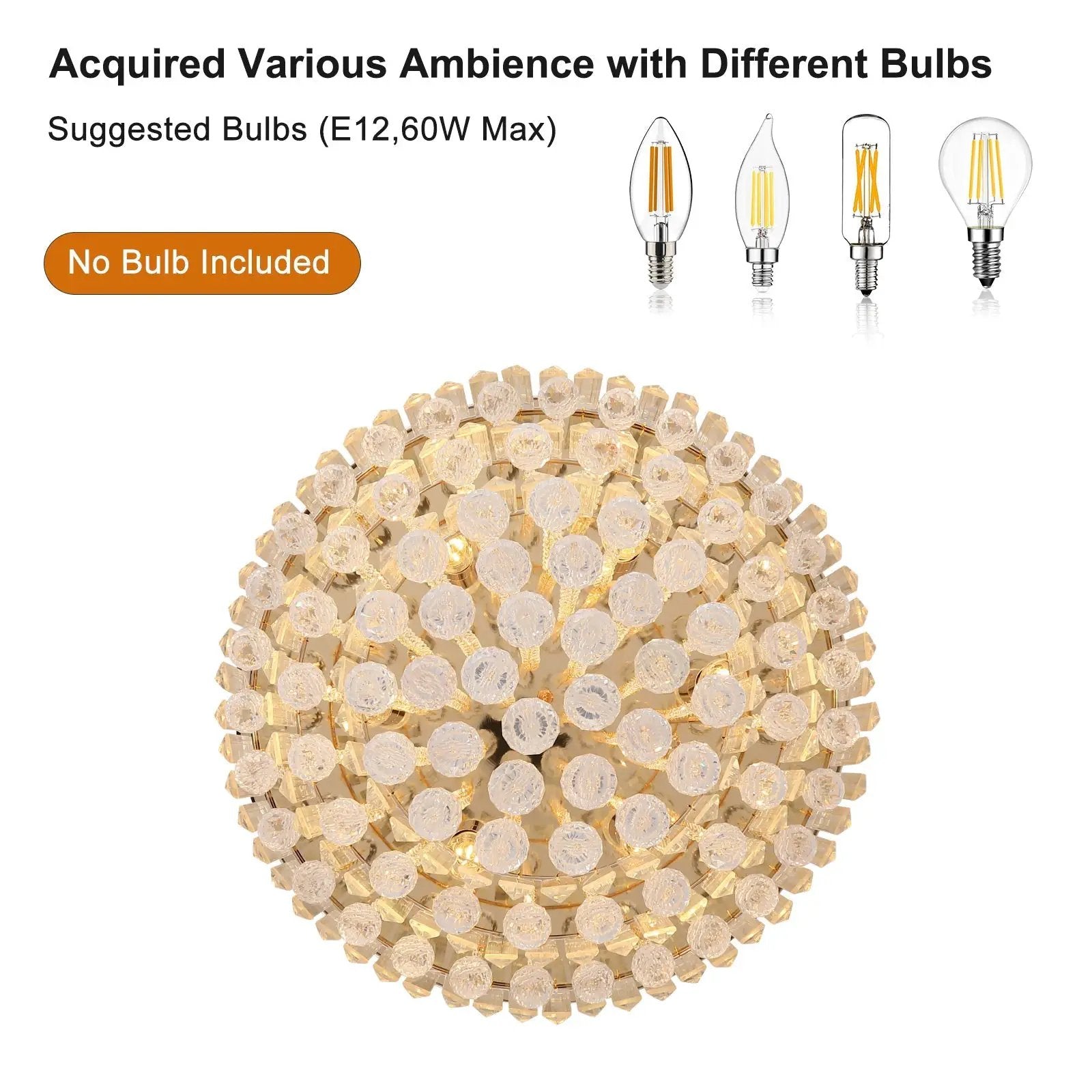 Gold Luxury Modern Style Crystal Ceiling Chandelier by HouseOfZazla