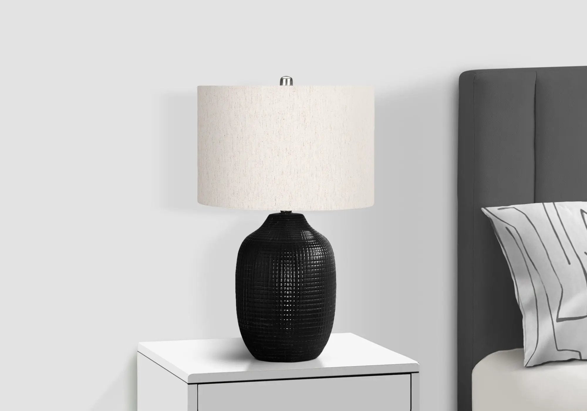 Lighting, Table Lamp, Ceramic, Contemporary - Black / Cream by Unique Piece Furniture