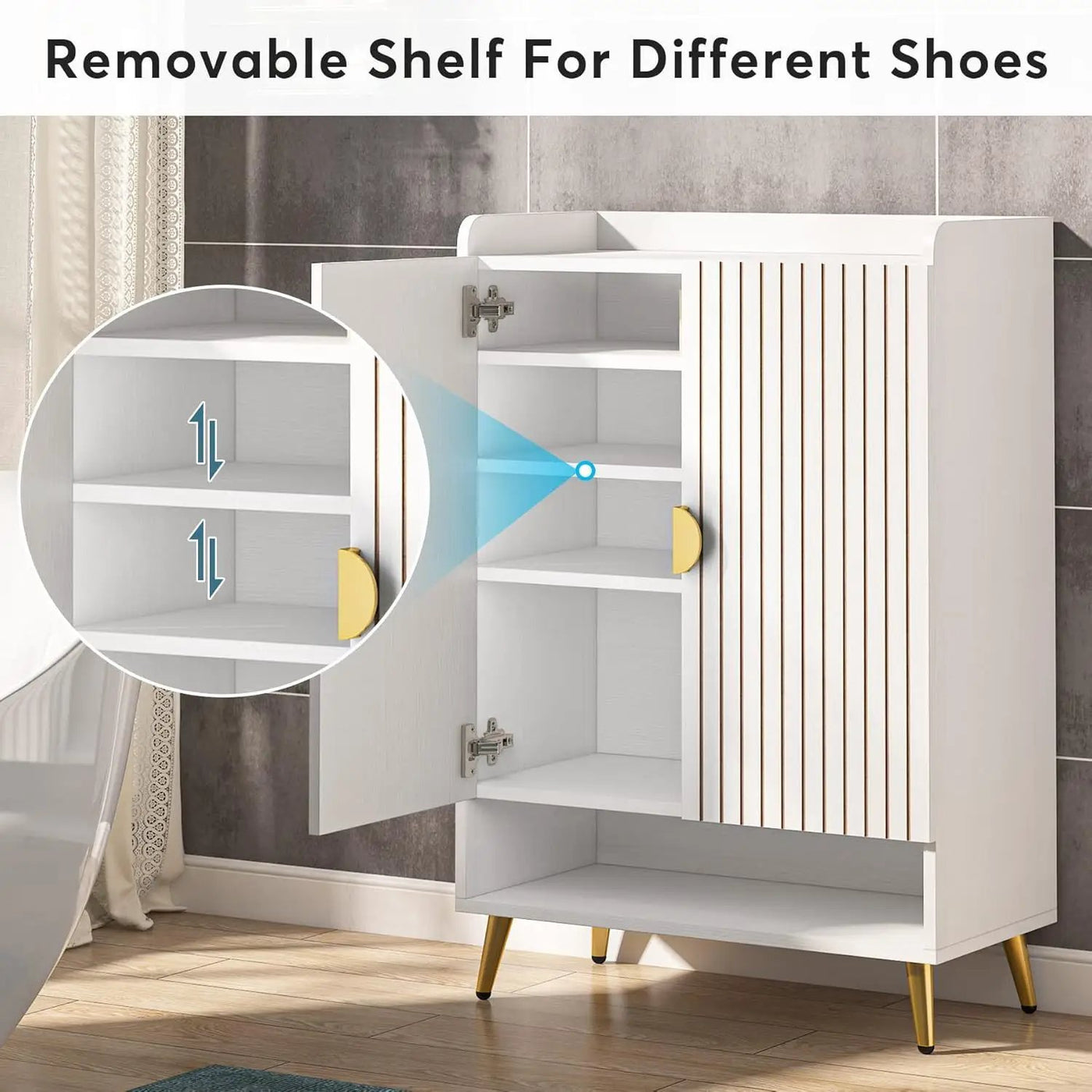 Shoe Cabinet With Doors, 7 Tier Storage Organizer by HouseOfZazla