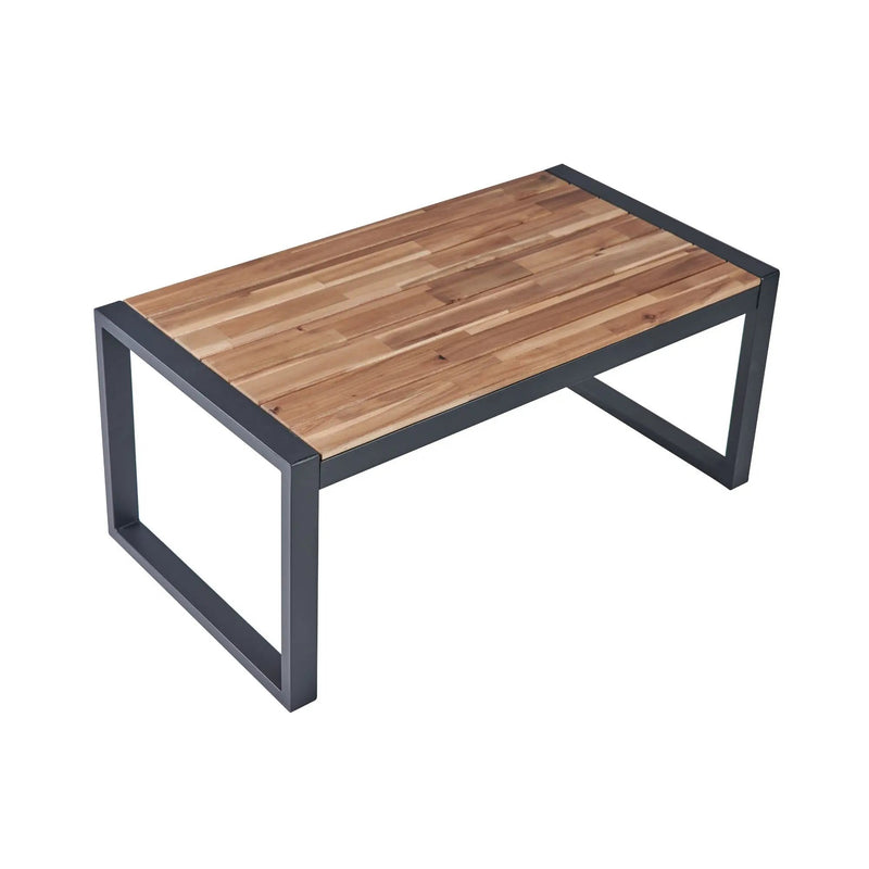 4 Piece Patio Furniture Set With Acacia Wood Table Top And Cushions by HouseOfZazla