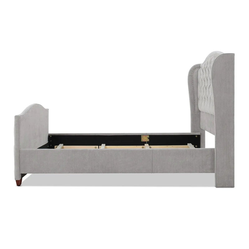 Marcella - Upholstered Shelter Headboard Bed Set by HouseOfZazla