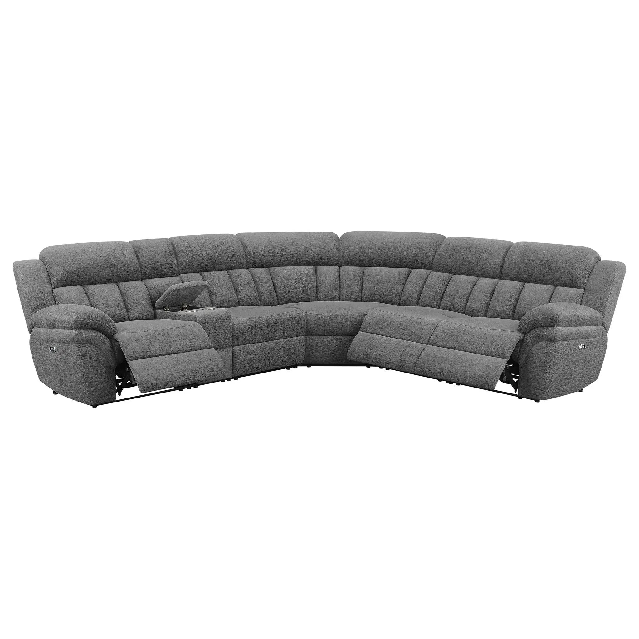Bahrain 6-piece Modular Power Reclining Sectional Charcoal by Unique Piece Furniture